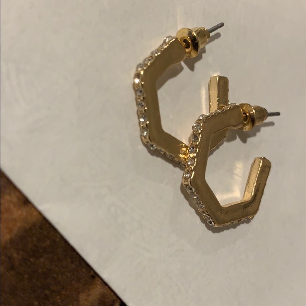 Studded gold hoop earrings